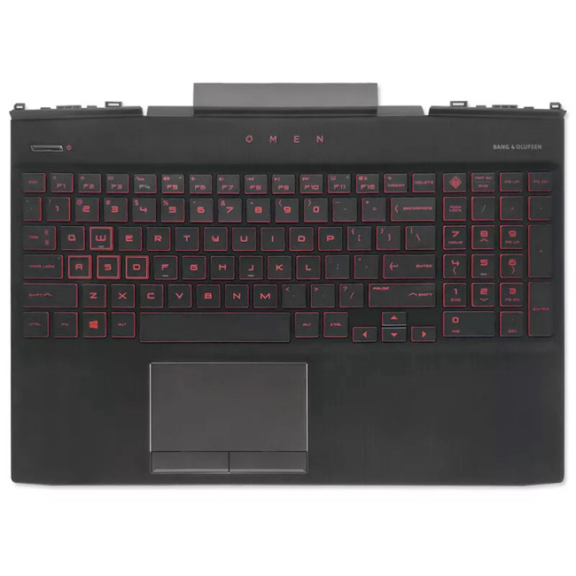 HP omen 15-DC, 15t-DC, TPN-Q211, 15-DC0010NR, 15-DC0011NW, red backlit US keyboard palmrest - main product image