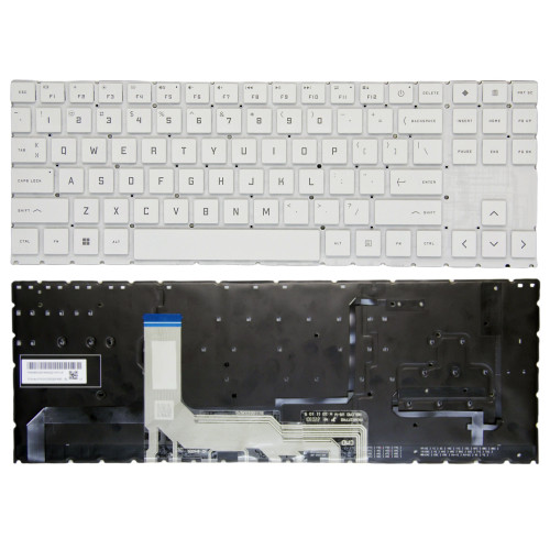 HP omen 15-EK, 15-EN, 16-B, 16-C, 16-K, 16-N, white RGB backlit US keyboard - main product image