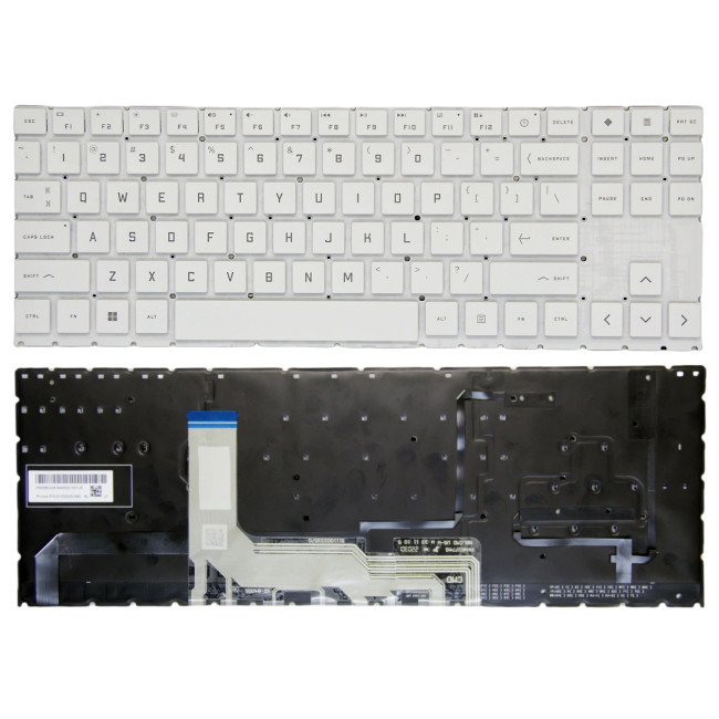 HP omen 15-EK, 15-EN, 16-B, 16-C, 16-K, 16-N, white RGB backlit US keyboard - main product image