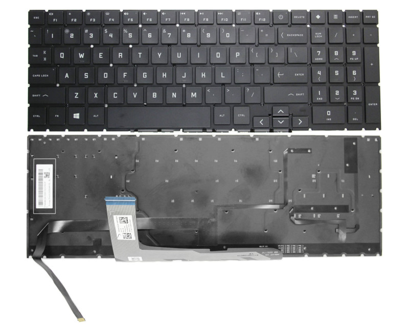 HP omen 16-WF, 16-U, 16-WD, 16-AM, 16-XF, 16-AP, TPN-C167, Q236 Q265 Q280 C168 C167 Q304 backlit US keyboard RGB - additional view 