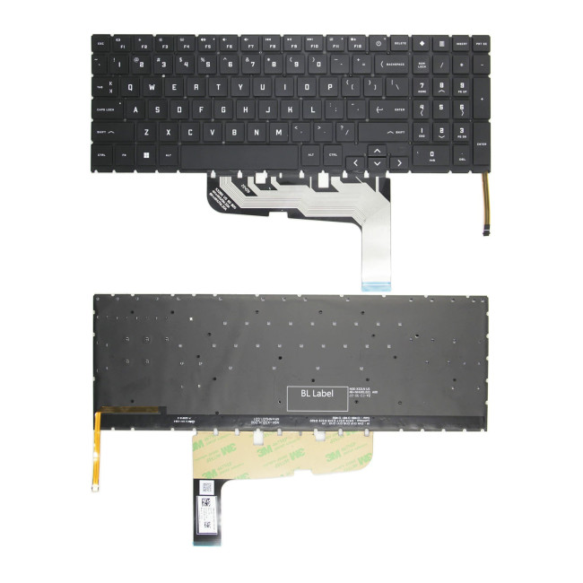 HP omen 16-WF 16-U 16-WD 16-AM 16-XF 16-AP 16-XD backlit US keyboard black - main product image