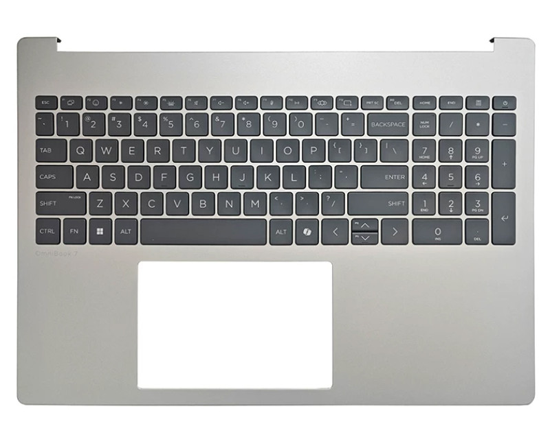 HP OmniBook 7 16-AZ 16-AY 16-AZ0097NR 16-AY0075CL TPN-Q306 backlit US keyboard palmrest