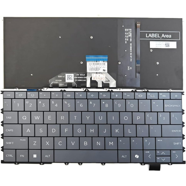 HP OmniBook X Flip 14-FK, 14Z-FK, 14-FM, 14Z-FM, 16-AS, 16-AR, 16-BE, 2-in-1 backlit US keyboard gray - main product image