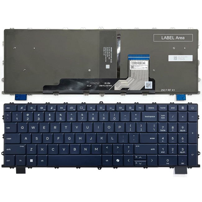 HP OmniBook X Flip 2-in-1 16t-cb 16z-cc backlit US keyboard blue - main product image