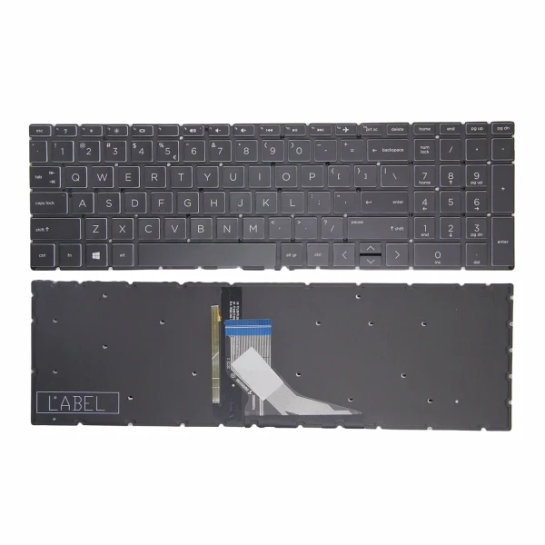 HP 15S-GY, 15S-GU, 15S-GR, 15S-DU, 15Q-DS, 15G-DX, Crystal keycap backlit US keyboard - main product image