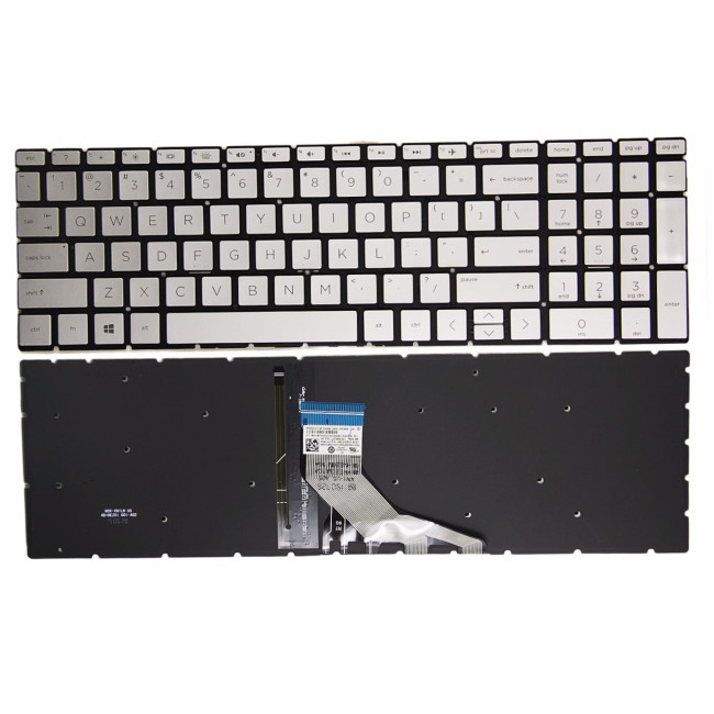 HP ENVY X360 15-CN, 15M-CN, 15T-CN, 15-CP, 15M-CP, 15Z-CP, silver backlit US keyboard - main product image