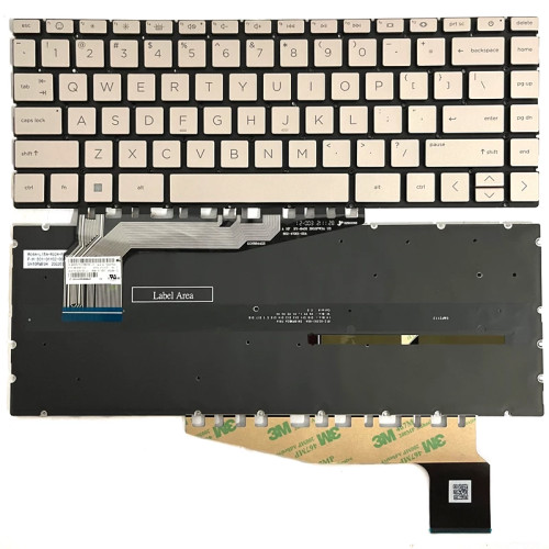 HP Pavilion 13-BE, 14-EH, 14-EY, 14-EW, backlit US keyboard gold F1 smile - main product image