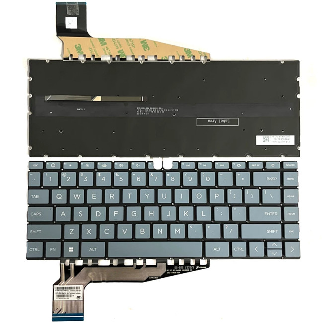 HP Pavilion 13-BE, 14-EH, 14-EY, 14-EW, backlit US keyboard light blue F1 smile - main product image
