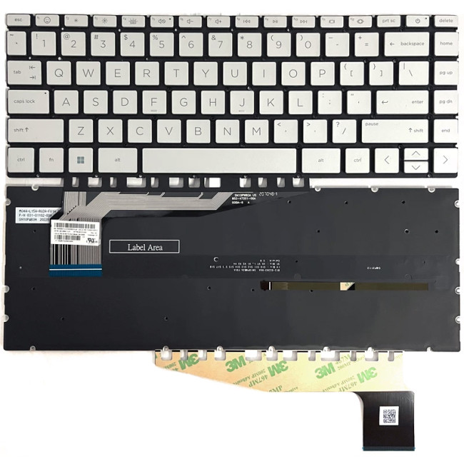 HP Pavilion 13-BE, 14-EH, 14-EY, 14-EW, backlit US keyboard silver F1 smile - main product image