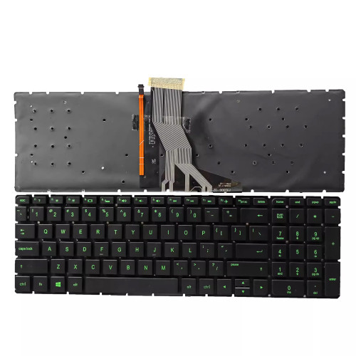 HP Pavilion 15-AB 15T-AB 15Z-AB 15-AE 15T-AE 15-AH 15-AN 15-AK green backlit US keyboard OEM - additional view 