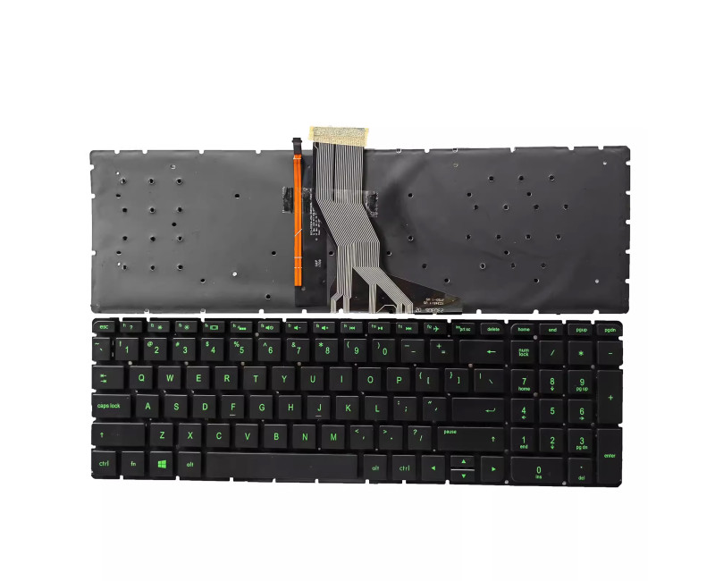 HP Pavilion 15-AB 15T-AB 15Z-AB 15-AE 15T-AE 15-AH 15-AN 15-AK green backlit US keyboard OEM - additional view 