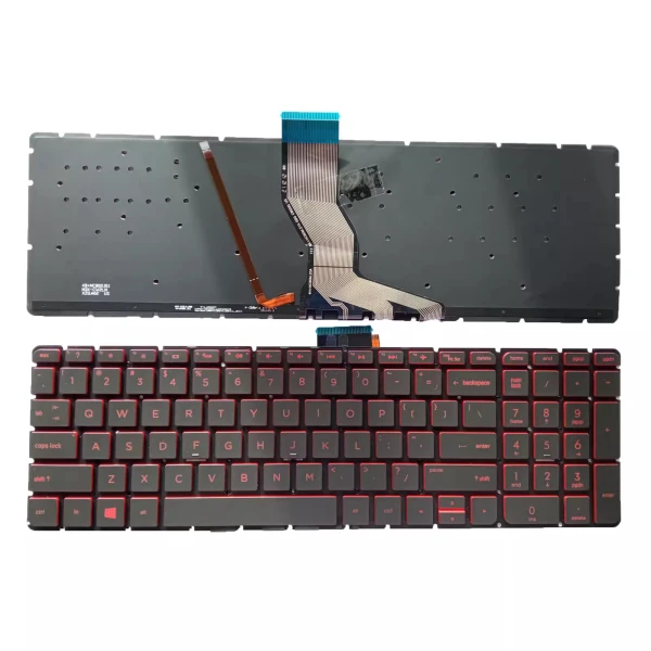 HP Pavilion 15-AB 15T-AB 15Z-AB 15-AE 15T-AE 15-AH 15-AN 15-AK red backlit US keyboard OEM - main product image