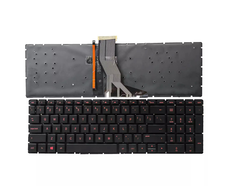 HP Pavilion 15-BC 15-BC000 15-BC200 15-BK000 15-BK100 red backlit US keyboard - additional view 