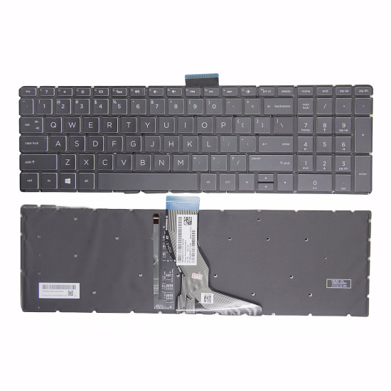 HP Pavilion 15-BS 15-BR 15-BW 15T-BR 15Q-BU 15T-BS 15Z-BW black Crystal keycap backlit US keyboard original - main product image