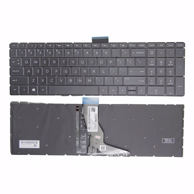 HP Pavilion 15-BS 15-BR 15-BW 15T-BR 15Q-BU 15T-BS 15Z-BW black Crystal keycap backlit US keyboard original - main product image