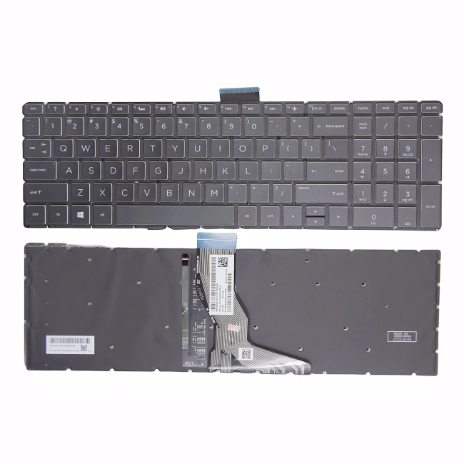 HP Pavilion 15-BS 15-BR 15-BW 15T-BR 15Q-BU 15T-BS 15Z-BW black Crystal keycap backlit US keyboard original - main product image