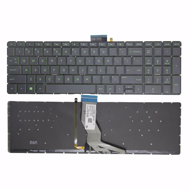 HP Pavilion 15-BS 15-BR 15-BW 15T-BR 15Q-BU 15T-BS 15Z-BW green backlit US keyboard original - main product image