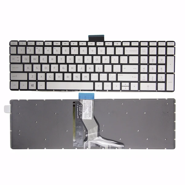 HP Pavilion 15-BS 15-BR 15-BW 15T-BR 15Q-BU 15T-BS 15Z-BW silver backlit US keyboard original - main product image