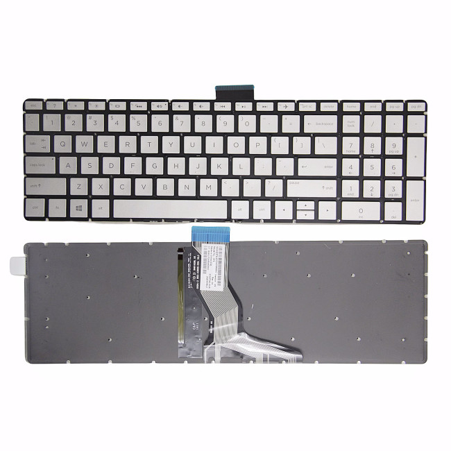 HP Pavilion 15-BS 15-BR 15-BW 15T-BR 15Q-BU 15T-BS 15Z-BW silver backlit US keyboard original - main product image