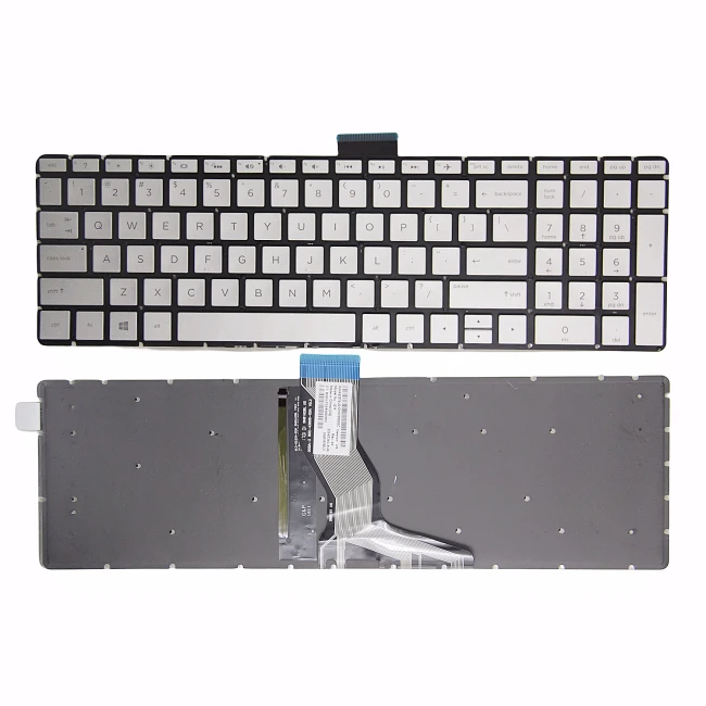 HP Pavilion 15-BS 15-BR 15-BW 15T-BR 15Q-BU 15T-BS 15Z-BW silver backlit US keyboard original - main product image