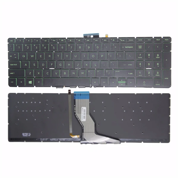 HP Pavilion 17-G 17T-G 17Z-G green backlit US keyboard - main product image