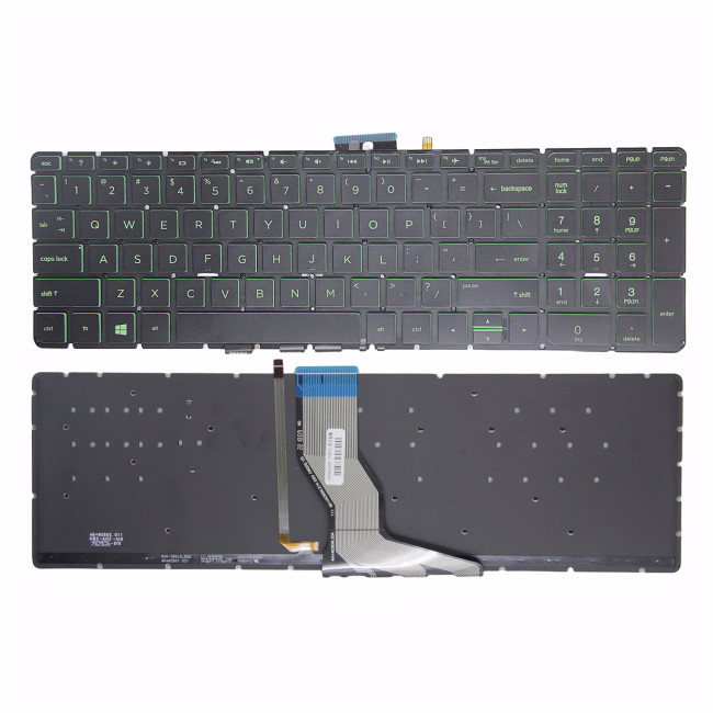HP Pavilion 17-W 17T-W green backlit US keyboard - main product image