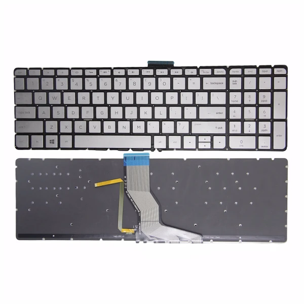 HP Pavilion 15-AB 15T-AB 15Z-AB 15-AE 15T-AE 15-AH 15-AN 15-AK silver backlit US keyboard - main product image