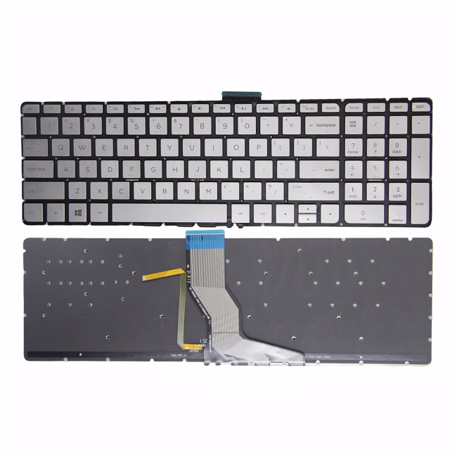 HP Pavilion 17-G 17T-G 17Z-G silver backlit US keyboard - main product image