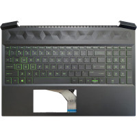 HP Pavilion Gaming 15-EC, 15Z-EC0000, 15-EC0000, 15-EC0013DX, backlit US keyboard palmrest green font
