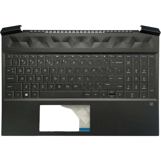 HP Pavilion Gaming 15-EC, 15Z-EC0000, 15-EC0000, 15-EC0013DX, backlit US keyboard palmrest white font - main product image