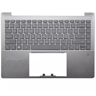 HP Pavilion Plus 14-EH, TPN-W154, N10393-001, backlit US keyboard palmrest gray