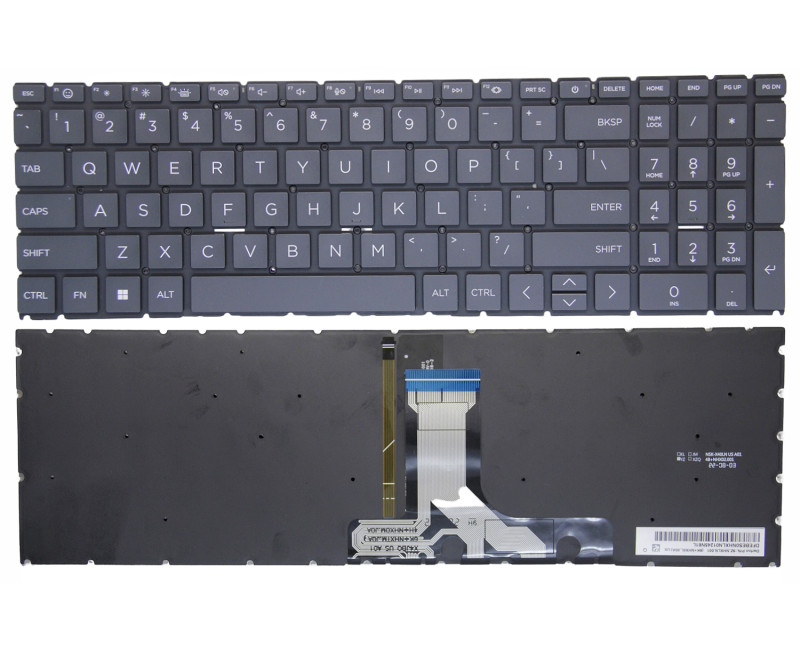 HP 15-EG 15-EH 15-ER 15M-EH 15-FD 15-FC TPN-Q245 TPN-Q246 black backlit US keyboard F1 smile - additional view 