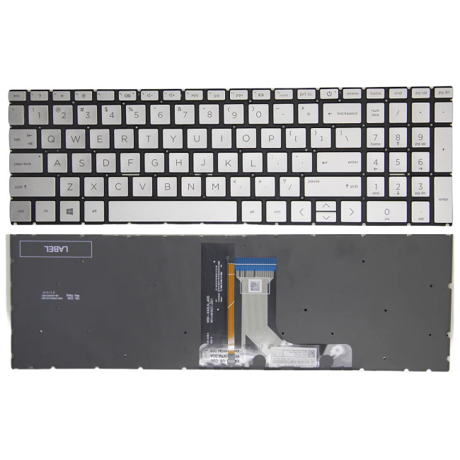 HP Pavilion Plus 16-AB, 16T-AB, 16-AB0000, 16-AB1000, silver backlit US keyboard F1 question - main product image