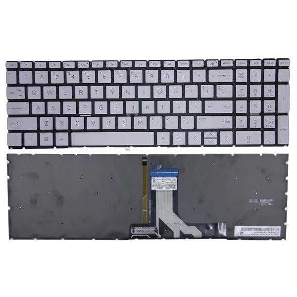 HP Pavilion Plus 16-AB, 16T-AB, 16-AB0000, 16-AB1000, silver gray backlit US keyboard F1 question - main product image
