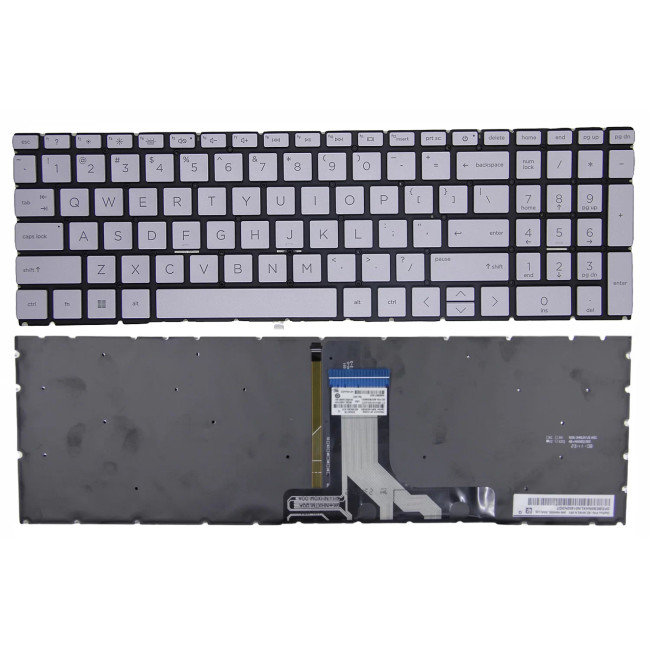 HP Pavilion Plus 16-AB, 16T-AB, 16-AB0000, 16-AB1000, silver gray backlit US keyboard F1 question - main product image