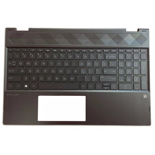 HP Pavilion X360 15-CR, TPN-W132, L20848-001, backlit US keyboard palmrest silver edge - main product image
