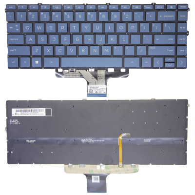 HP Pavilion x360 14-EK, 14-EM, 14Z-EM, 14-EP, 14T-EP, Envy x360 15-EW, 15-EY, 15Z-EY, blue backlit US keyboard