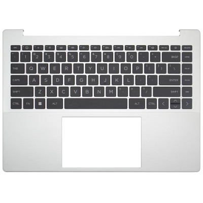 HP Pro14 14-EY, TPN-W159, TPN-W160, backlit US Keyboard Palmrest silver black