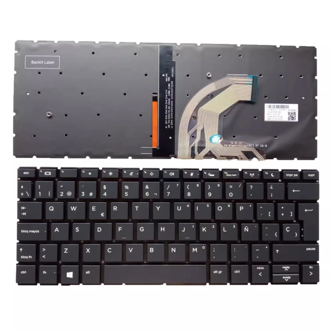 HP ProBook 430 G6 435 G6 backlit Spanish SP keyboard - main product image