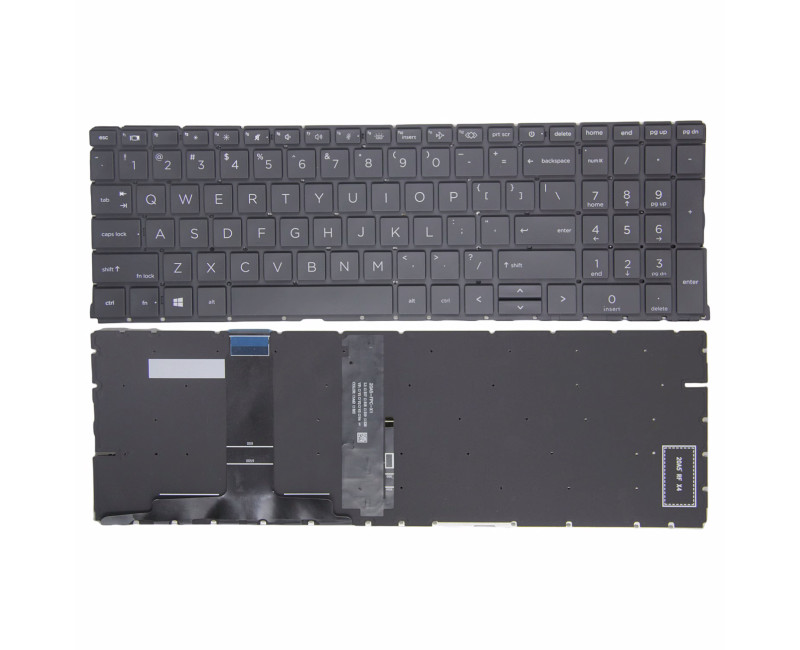 HP ProBook 450 G8 G9, 455 G8 G9, 650 G8 G9 G10, 655 G8 G9 G10 backlit US keyboard - additional view 