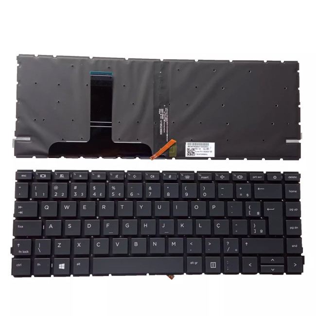 HP ProBook 640 G7 645 G7 640 G8 645 G8 backlit Brazilian BR keyboard - main product image