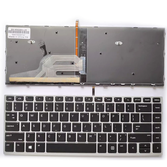 HP ProBook X360 440 G1 L28406-001 silver frame backlit US keyboard - main product image