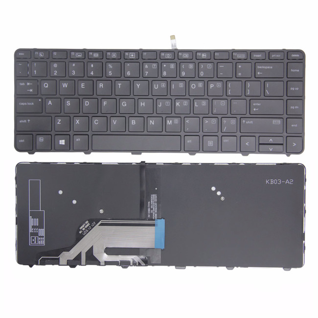 HP Probook 430 G3 G4, 440 G3 G4, 445 G3, 640 G2 G3, 645 G2 G3, backlit US keyboard OEM - main product image