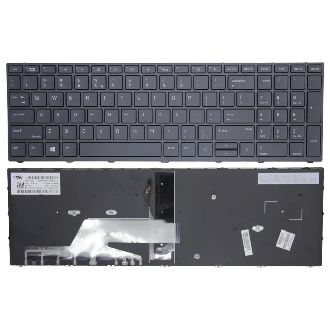 HP Probook 450 G5, 455 G5, 470 G5, 650 G4, 650 G5, black frame backlit US keyboard original - main product image