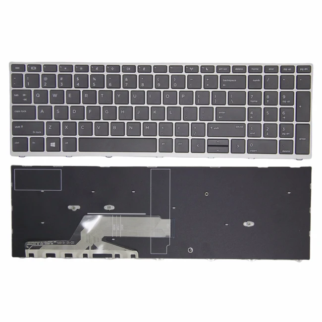 HP Probook 450 G5 455 G5 470 G5 650 G4 650 G5 silver frame US keyboard original - main product image