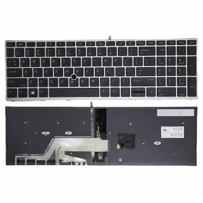 HP Probook 450 G5 455 G5 470 G5 650 G4 650 G5 silver frame with trackpoint backlit US keyboard original