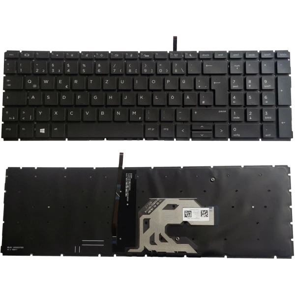 HP Probook 450 G6, 450 G7, 455R G6, 455 G7, HSN-Q22C, HSN-Q17C, HSN-Q25C, HSN-Q16C, backlit Germany DE keyboard original - main product image