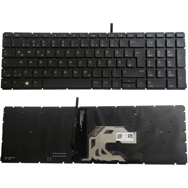 HP Probook 450 G6, 450 G7, 455R G6, 455 G7, HSN-Q22C, HSN-Q17C, HSN-Q25C, HSN-Q16C, backlit Germany DE keyboard original - main product image