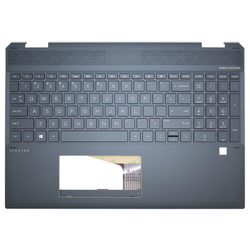 HP Spectre X360 15-DF, 15T-DF, TPN-Q213, backlit US keyboard palmrest blue - main product image