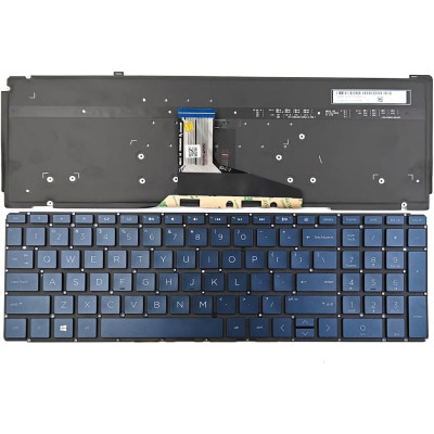 HP Spectre X360 15-EB, 15T-EB, EB0072TX, TPN-Q226, backlit US keyboard blue